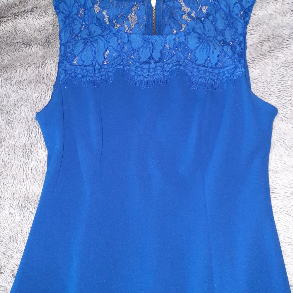 Calvin Klein Royal Blue Lace Blouse